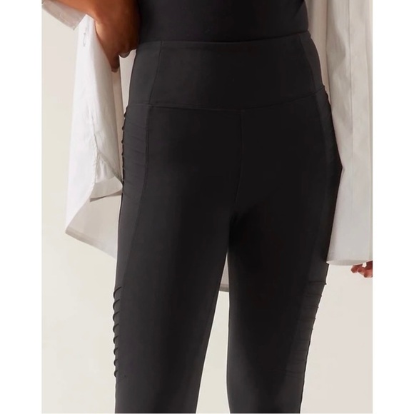 Athleta Delancey‎ Moto High Rise Tight in Black S - Picture 2 of 9